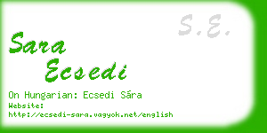 sara ecsedi business card
